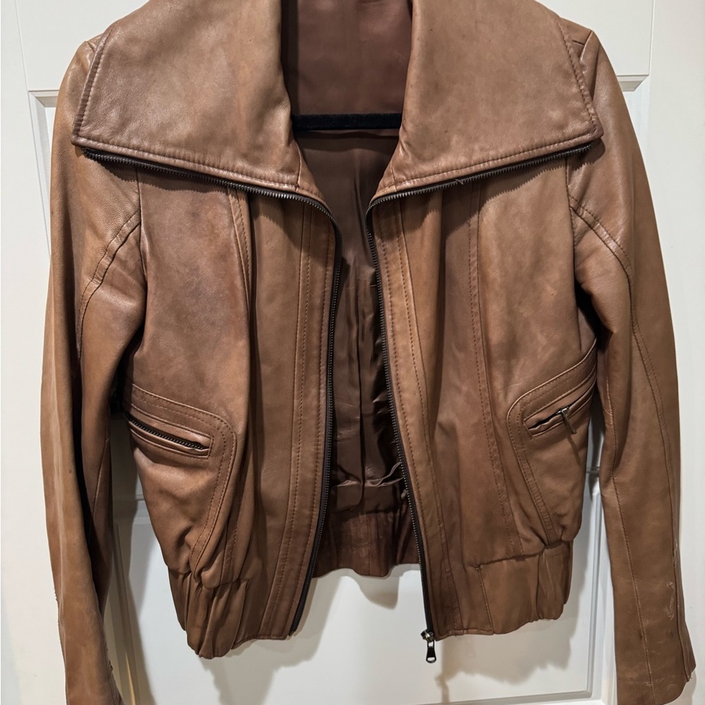 BiBi Firenze Genuine Leather Jacket in Rich Brown|Vintage|